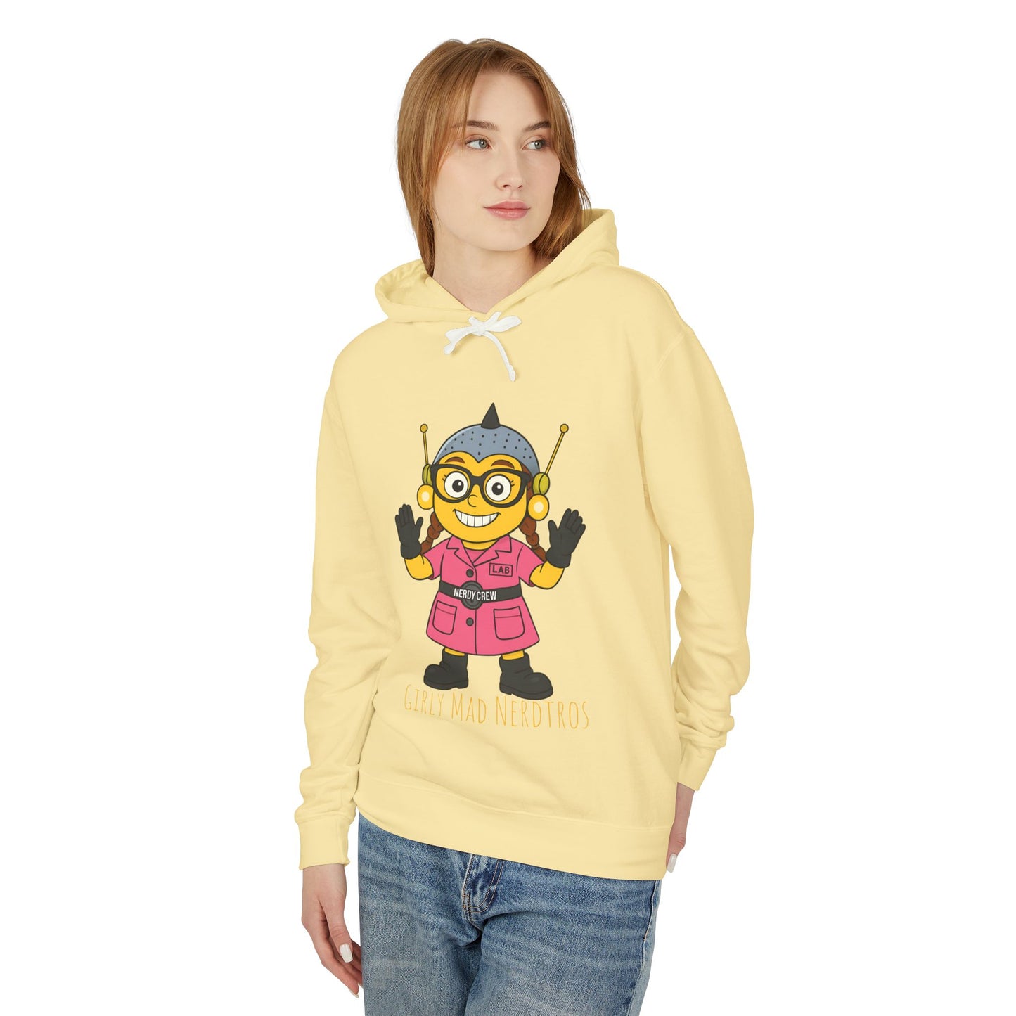 (The Girly Mad Nerdtros) Unisex Lightweight Hooded Sweatshirt