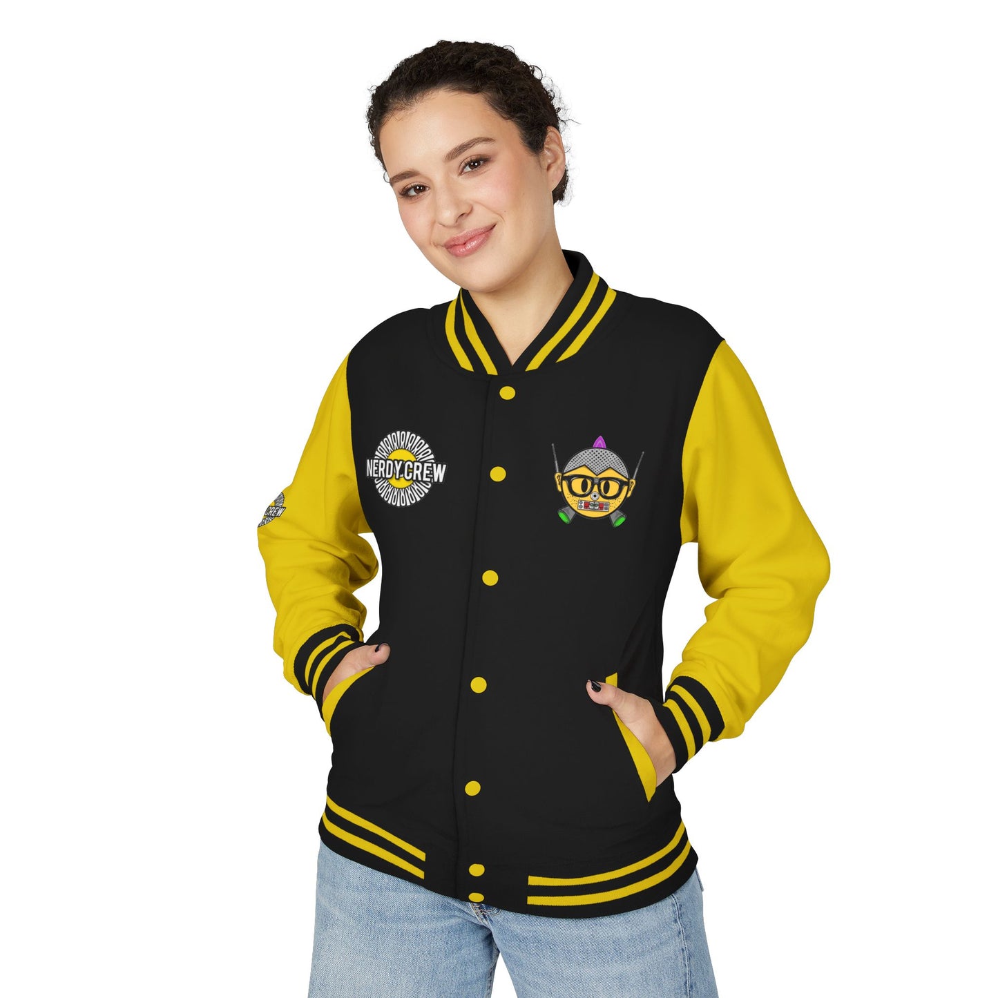 (The Nerdy Crew Unisex) Heavyweight Letterman Jacket