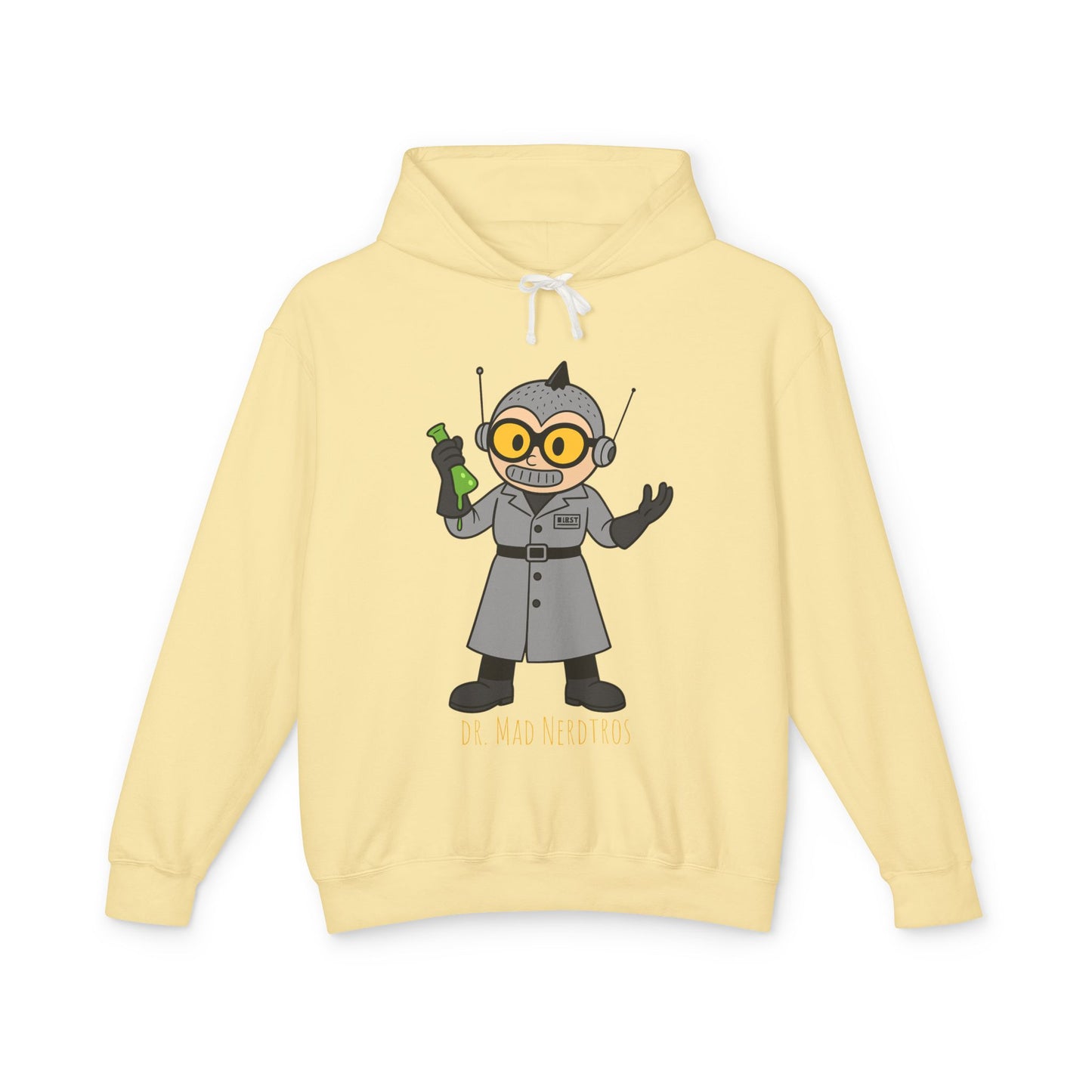 Dr. Mad Nerdtros (Grey) Unisex Lightweight Hooded Sweatshirt