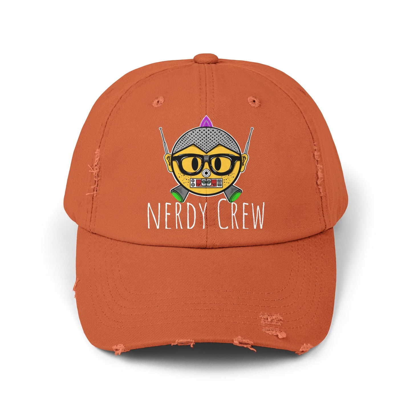 (“Nerdy Crew Supreme”) Unisex Distressed Cap