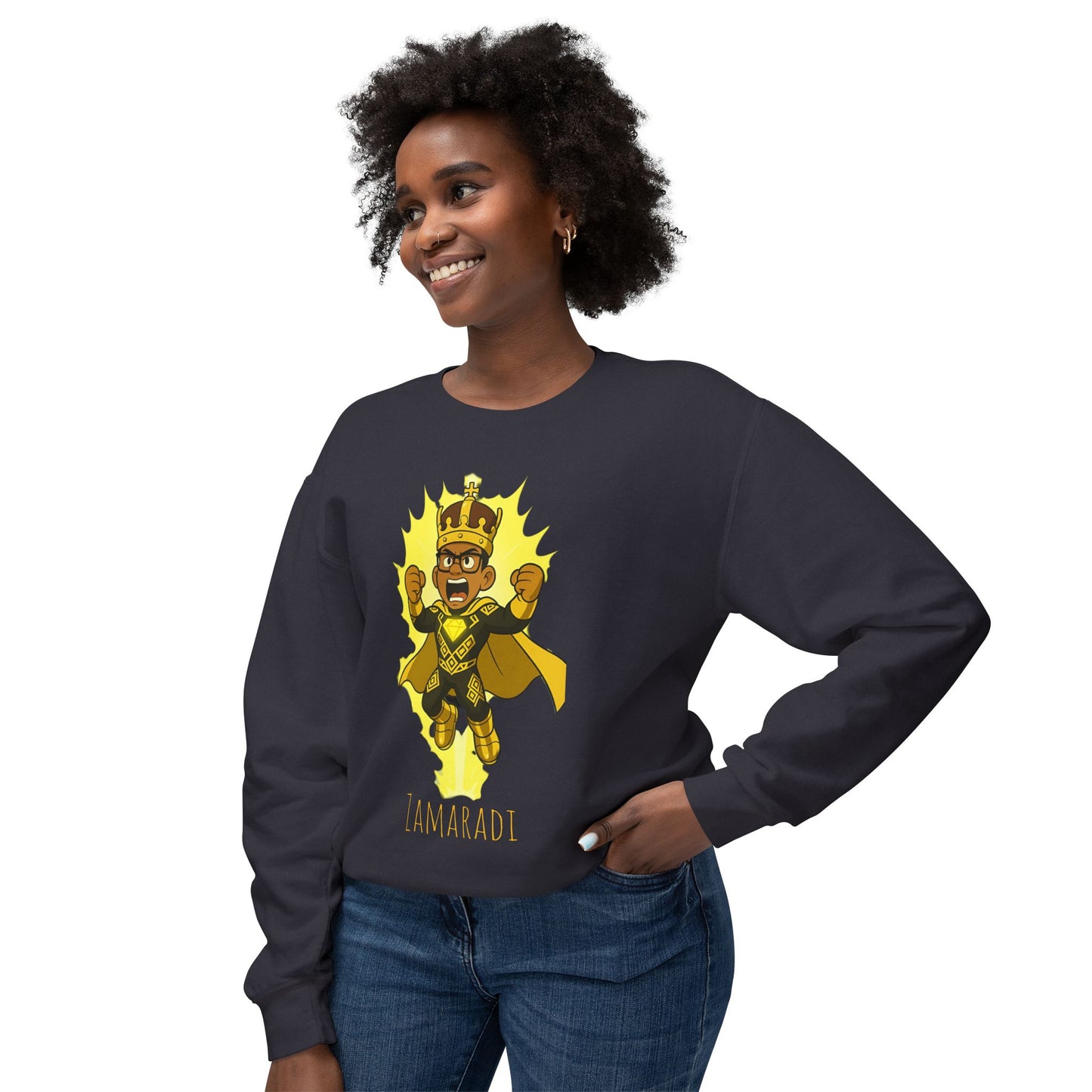 (Zamaradi) Unisex Lightweight Crewneck Sweatshirt