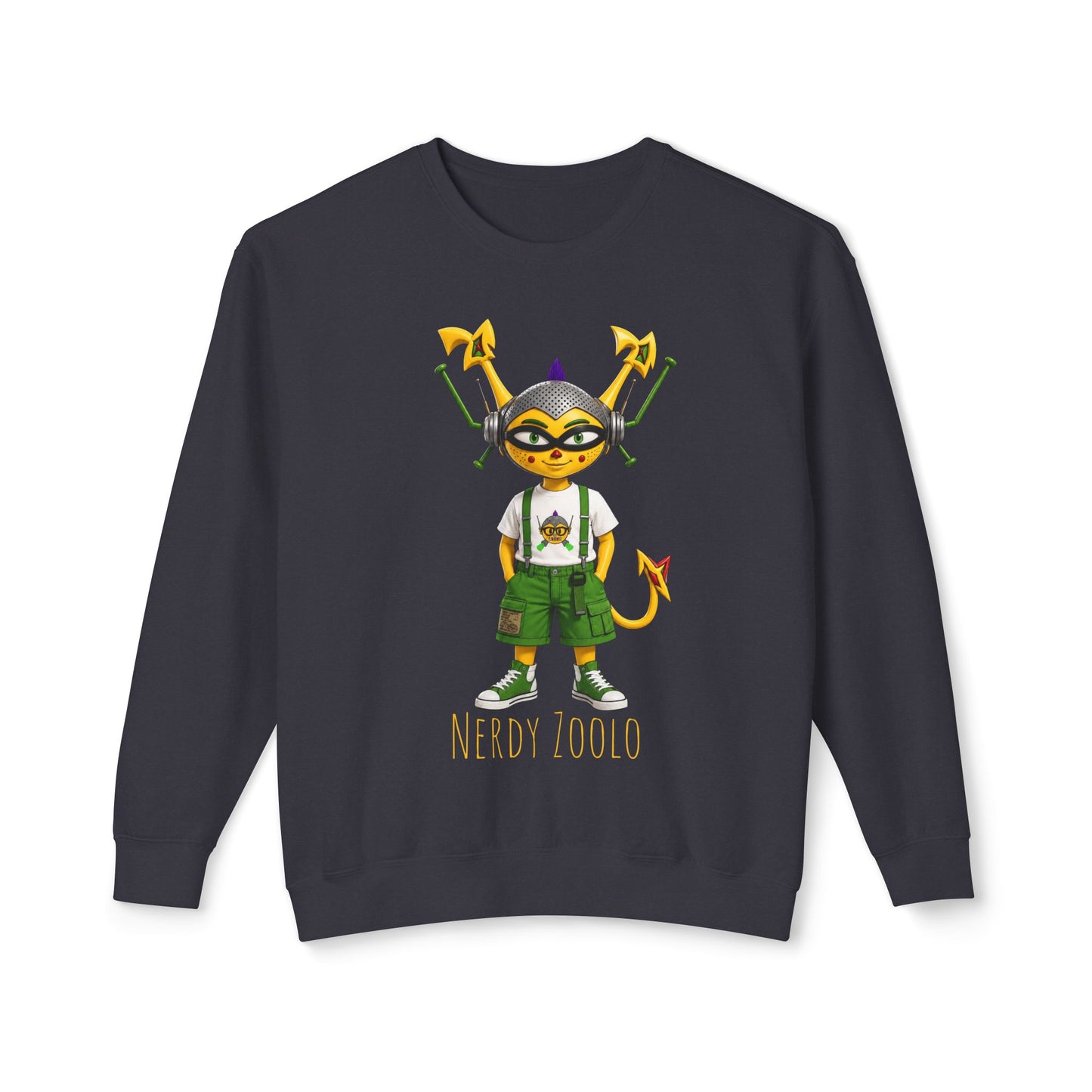 (“ 1# Nerdy Zoolo”) Unisex Lightweight Crewneck Sweatshirt