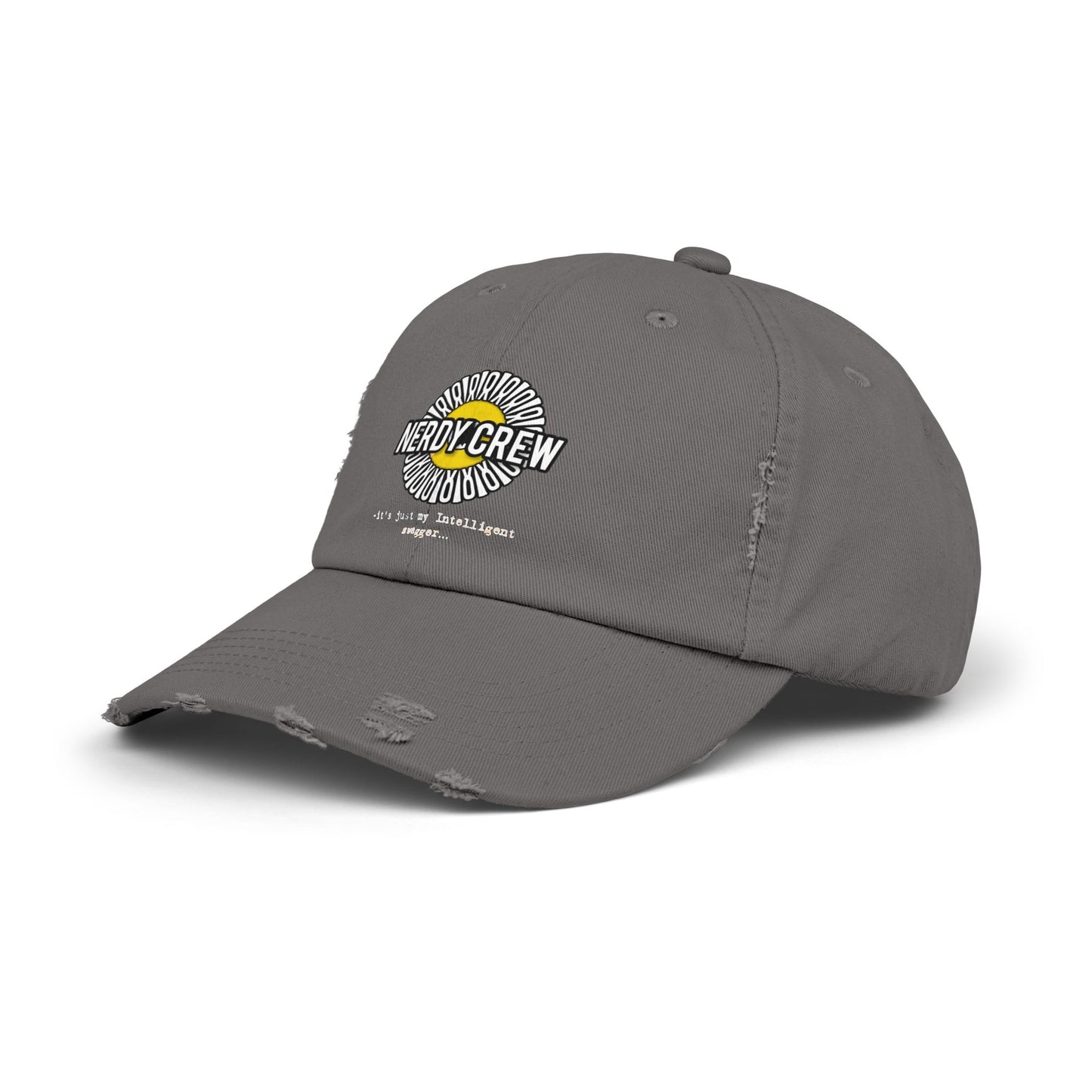 (“Mad Nerdtros official”) Unisex Distressed Cap