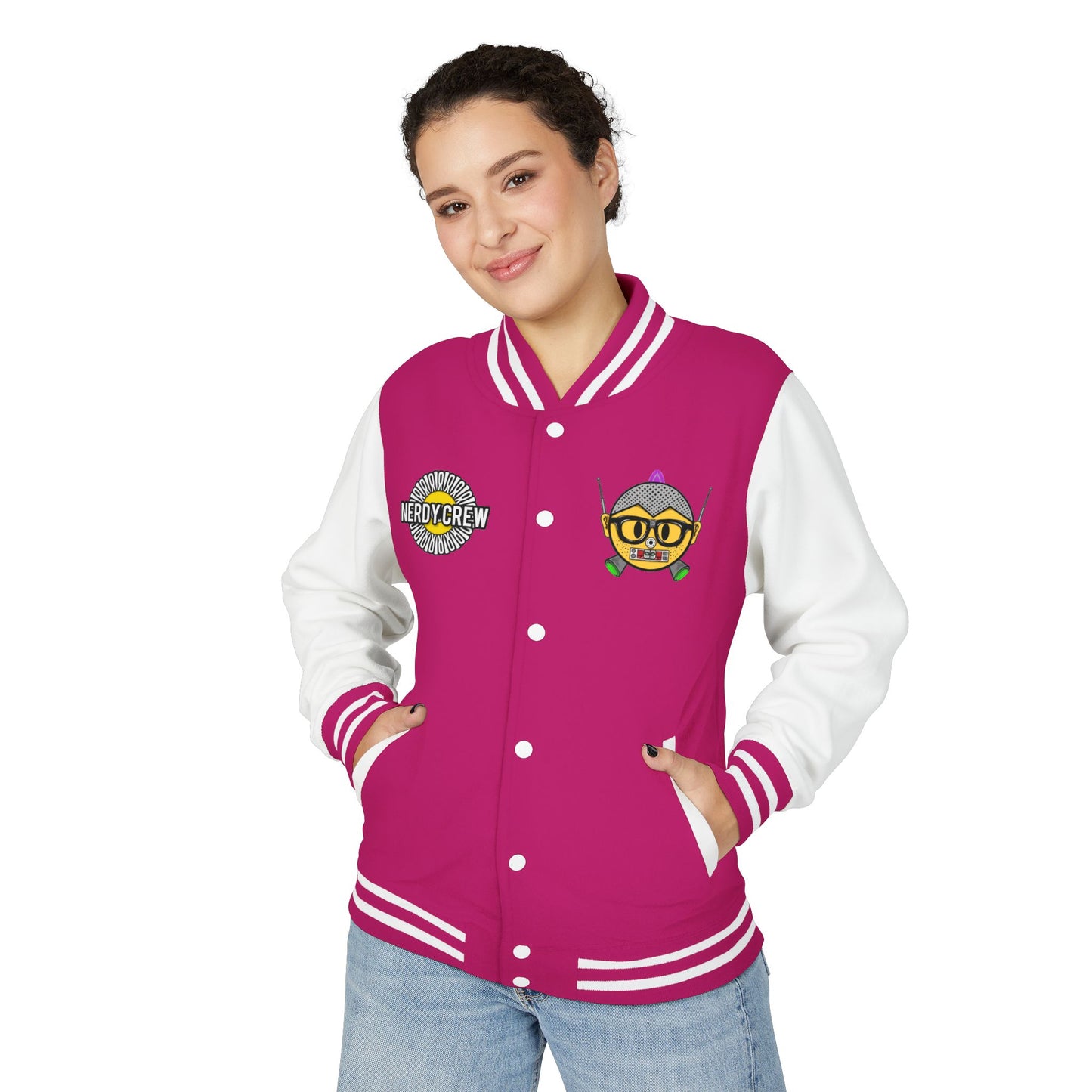 (The girly Mad Nerdtros) Unisex Heavyweight Letterman Jacket
