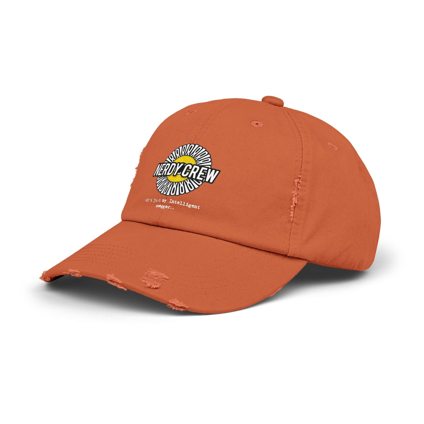 (“Mad Nerdtros official”) Unisex Distressed Cap