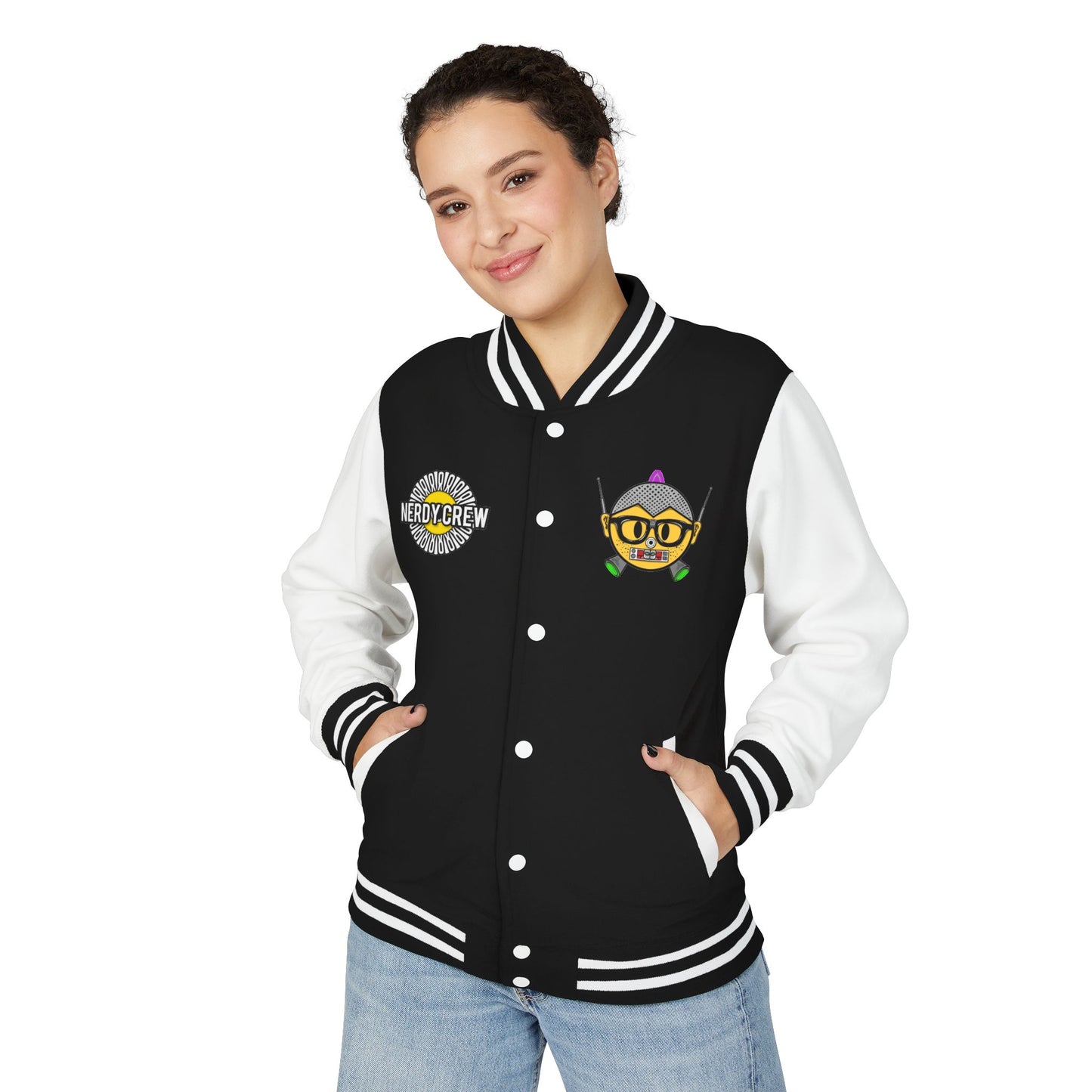 (The girly Mad Nerdtros) Unisex Heavyweight Letterman Jacket
