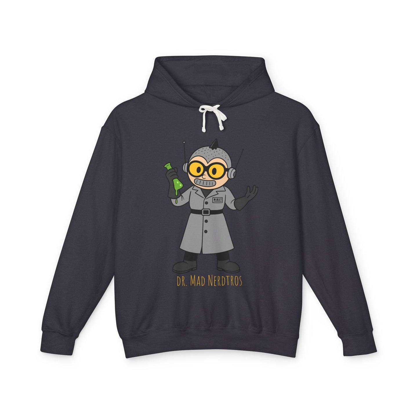 Dr. Mad Nerdtros (Grey) Unisex Lightweight Hooded Sweatshirt