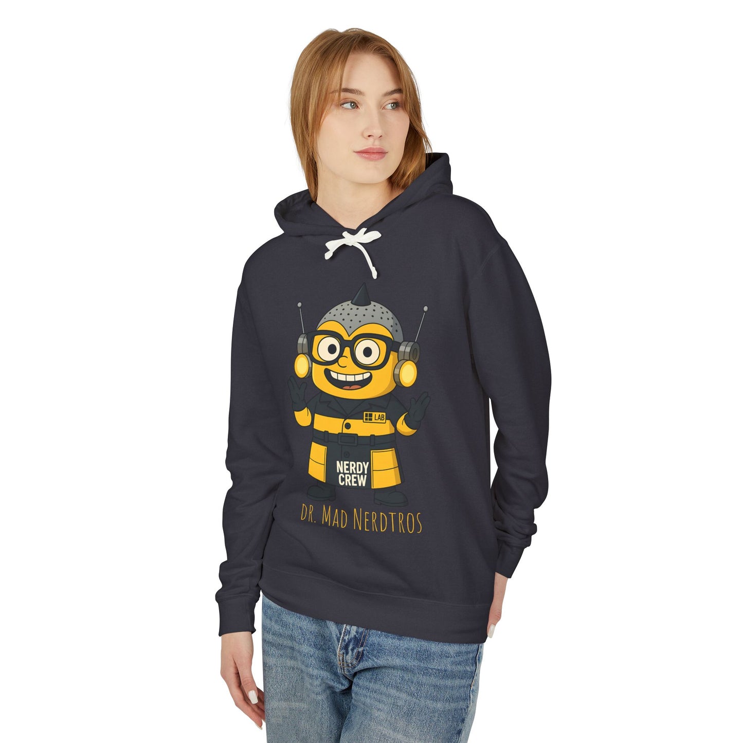 Dr. Mad Nerdtros (Mini)Unisex Lightweight Hooded Sweatshirt