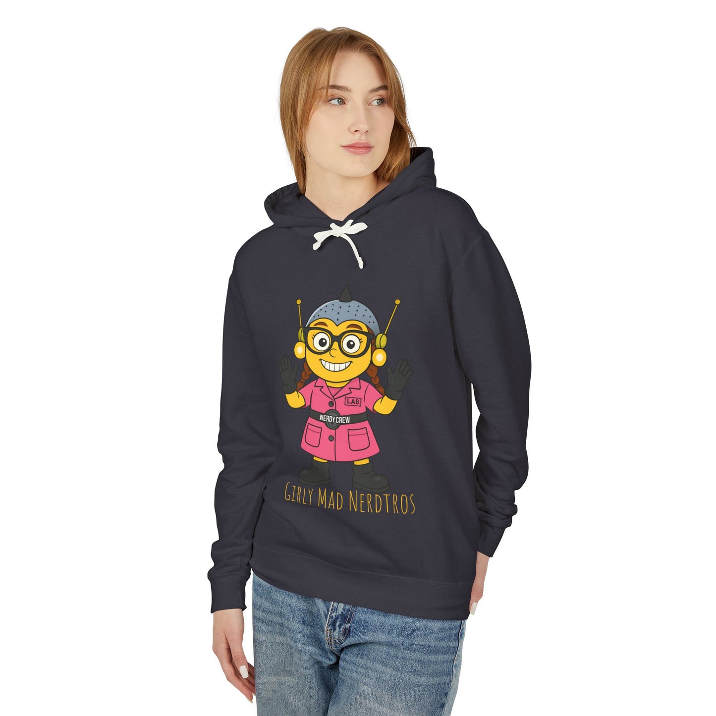 (The Girly Mad Nerdtros) Unisex Lightweight Hooded Sweatshirt