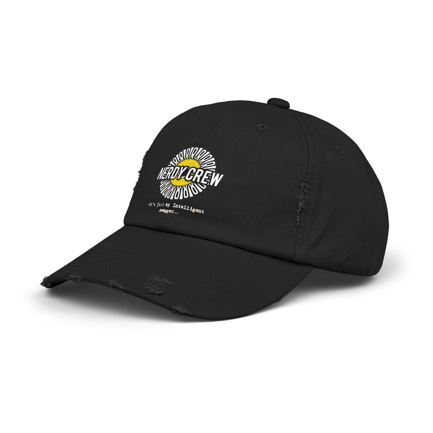 (“Mad Nerdtros official”) Unisex Distressed Cap