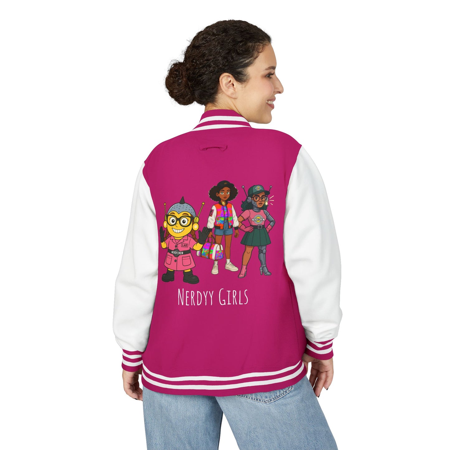 (The girly Mad Nerdtros) Unisex Heavyweight Letterman Jacket