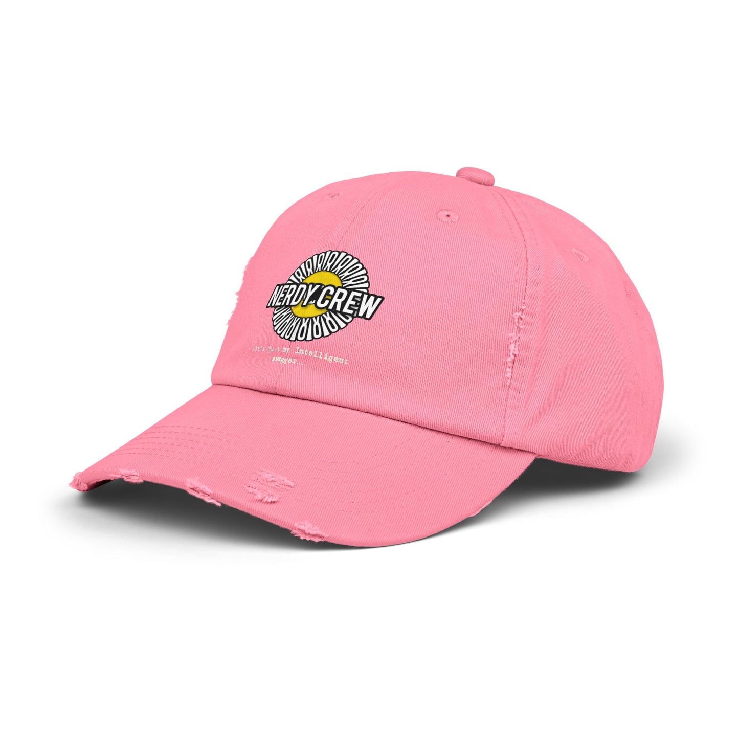 (“Mad Nerdtros official”) Unisex Distressed Cap