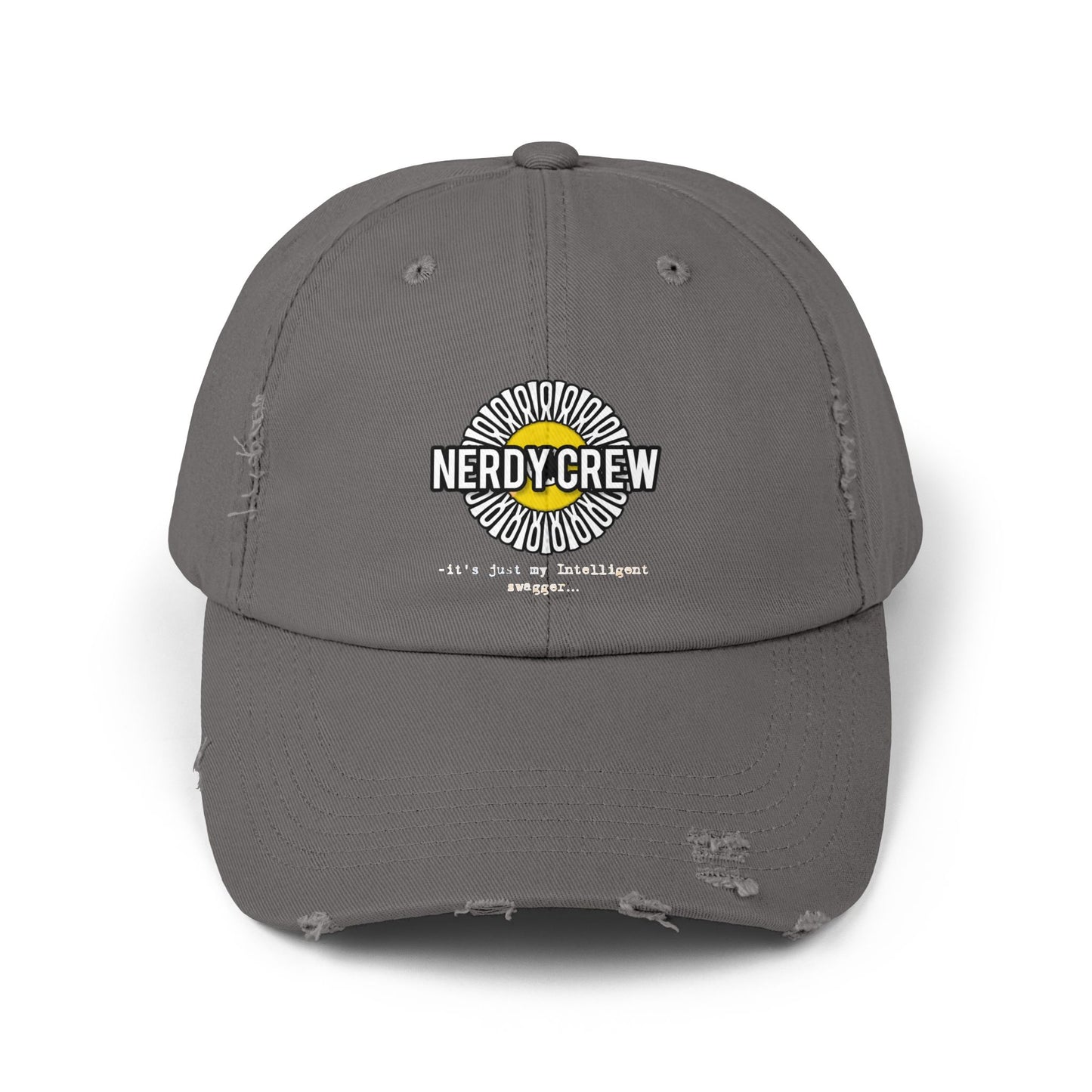 (“Mad Nerdtros official”) Unisex Distressed Cap