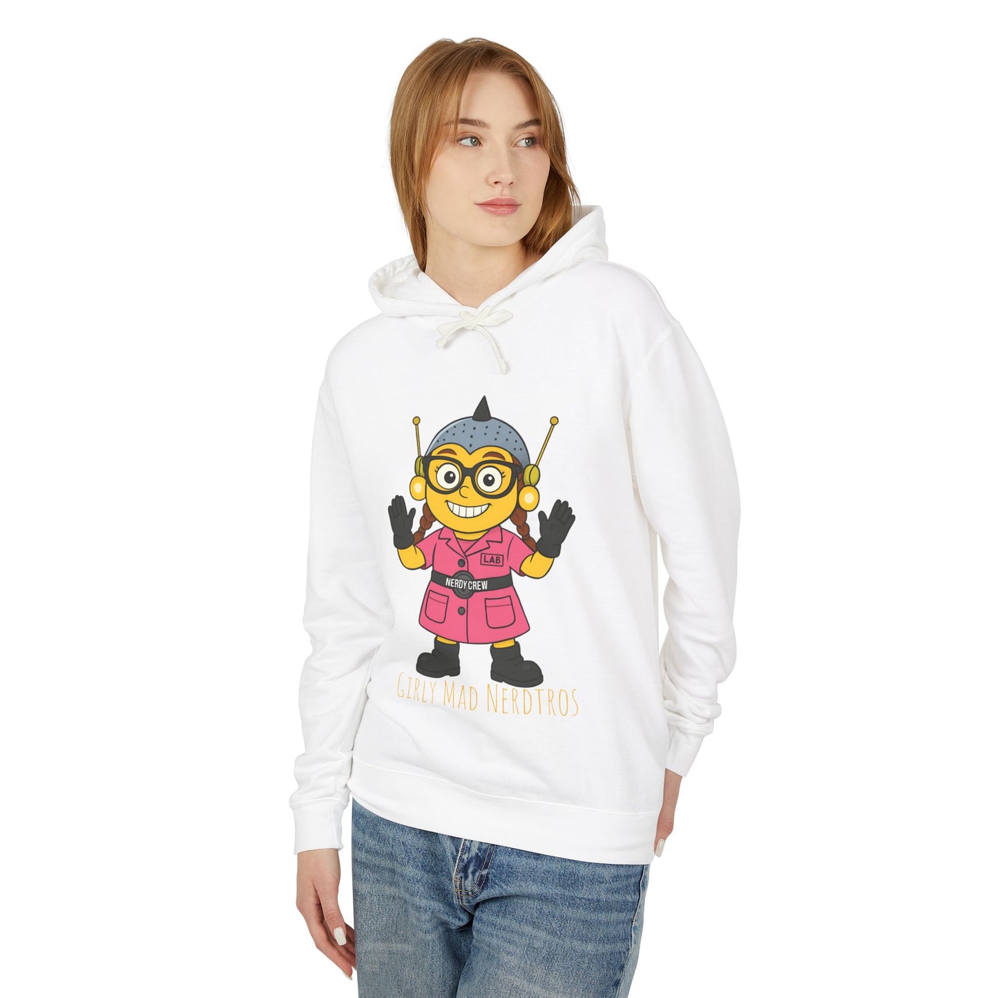 (The Girly Mad Nerdtros) Unisex Lightweight Hooded Sweatshirt