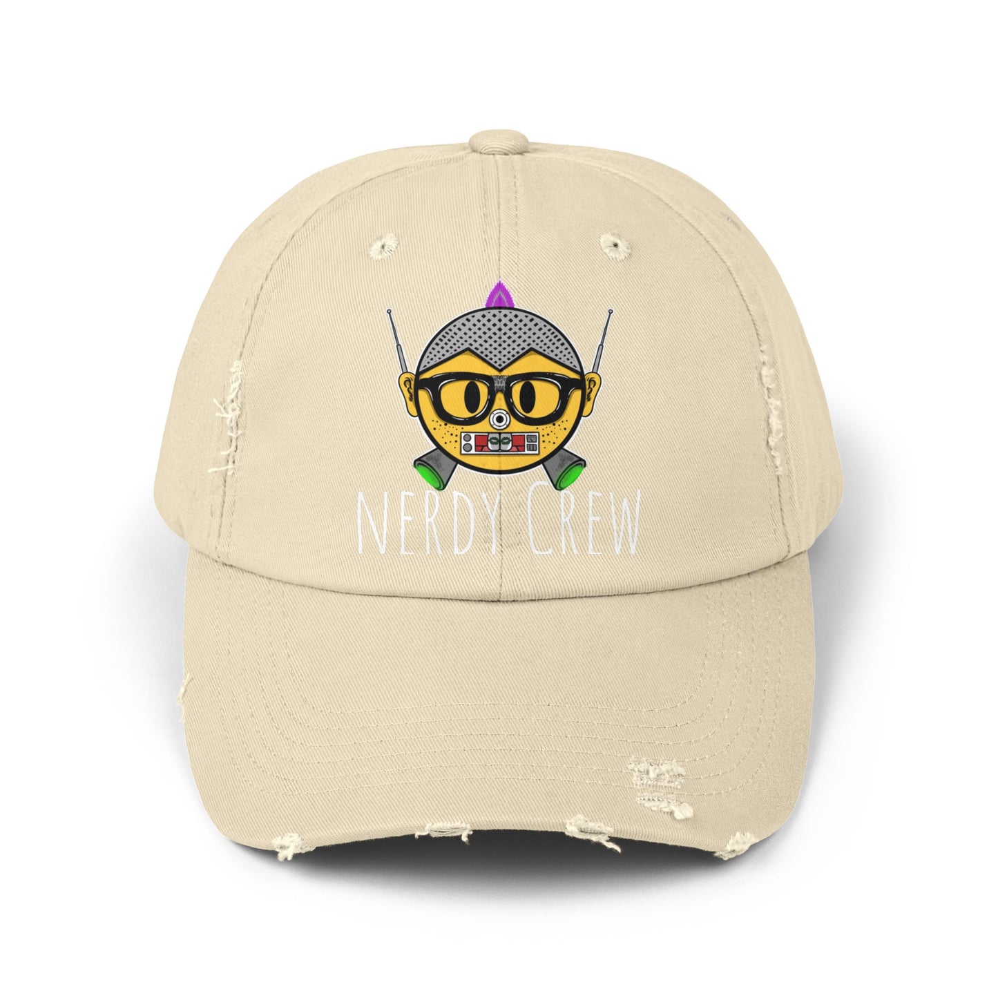 (“Nerdy Crew Supreme”) Unisex Distressed Cap