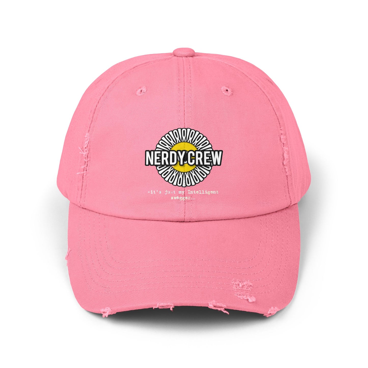 (“Mad Nerdtros official”) Unisex Distressed Cap