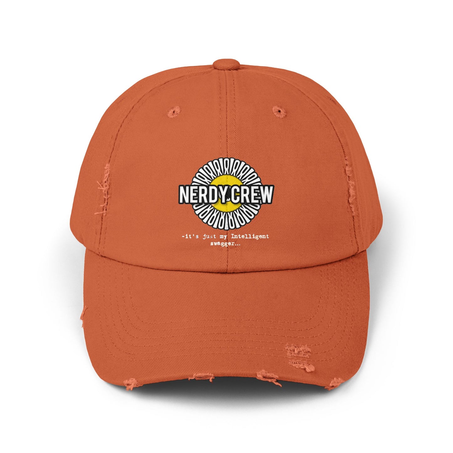 (“Mad Nerdtros official”) Unisex Distressed Cap