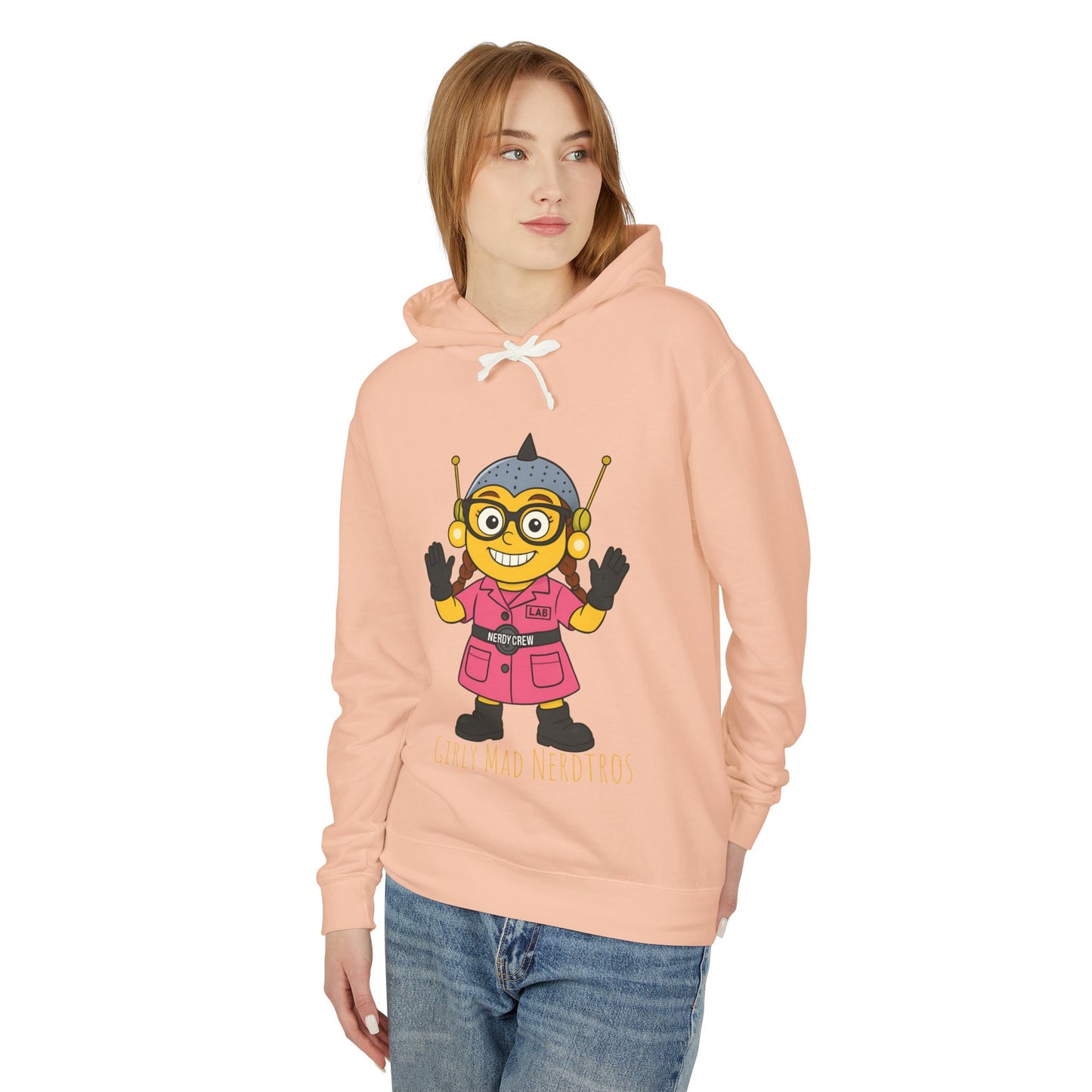 (The Girly Mad Nerdtros) Unisex Lightweight Hooded Sweatshirt