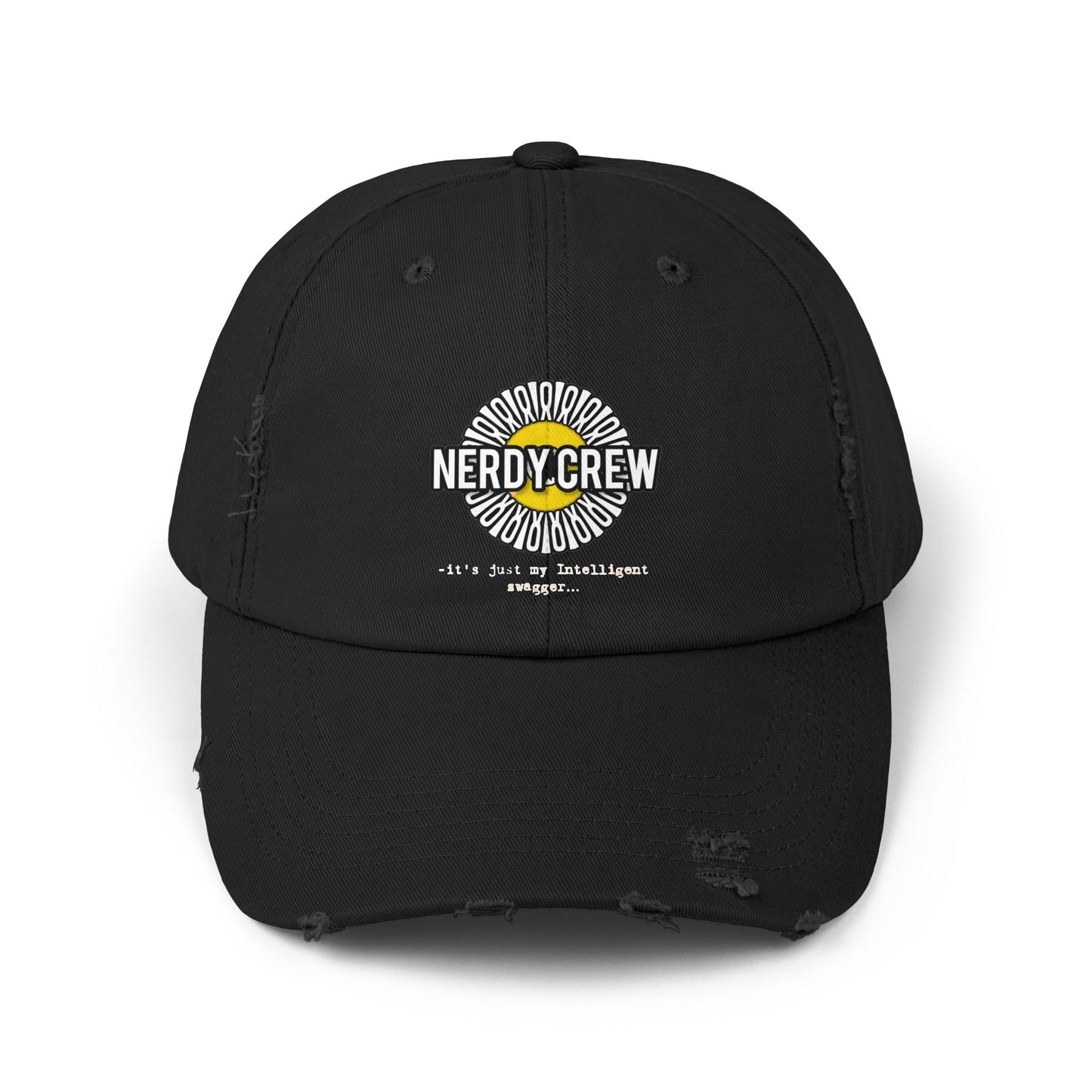 (“Mad Nerdtros official”) Unisex Distressed Cap