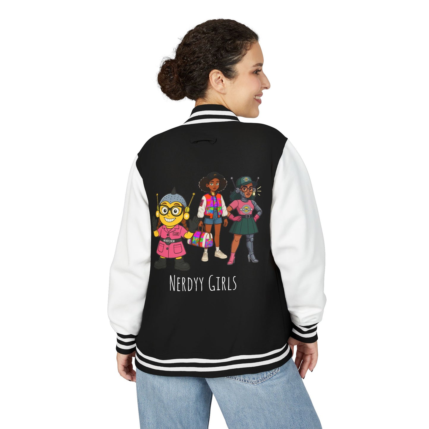 (The girly Mad Nerdtros) Unisex Heavyweight Letterman Jacket