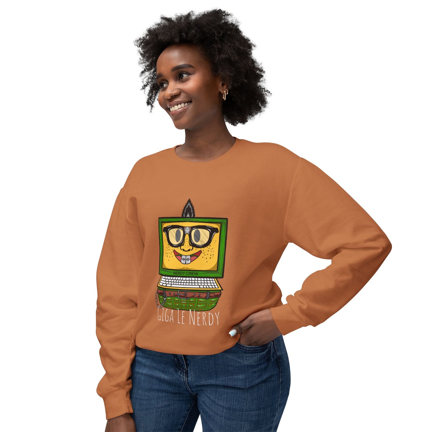 Giga Le Nerdy Unisex Lightweight Crewneck Sweatshirt