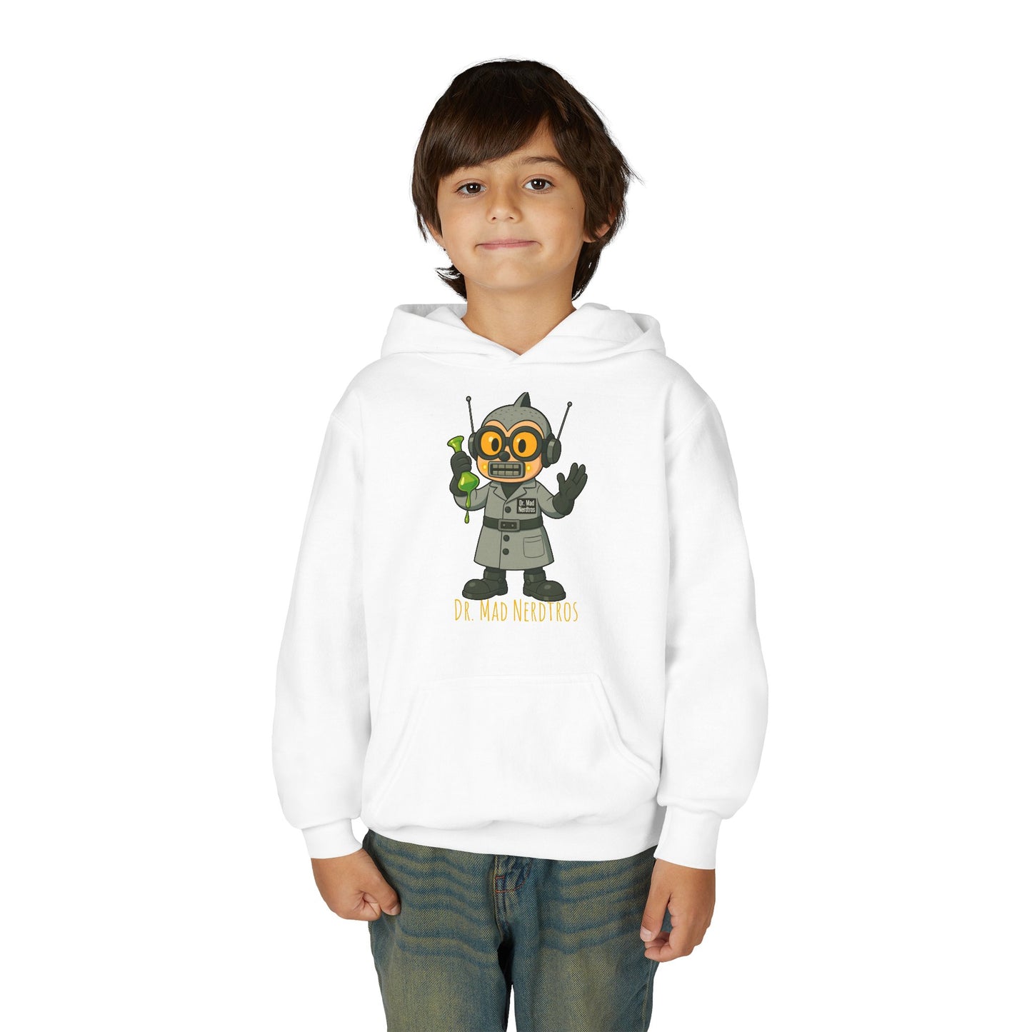 (1# Dr. Mad Nerdtros Youth Heavy Blend Hooded Sweatshirt
