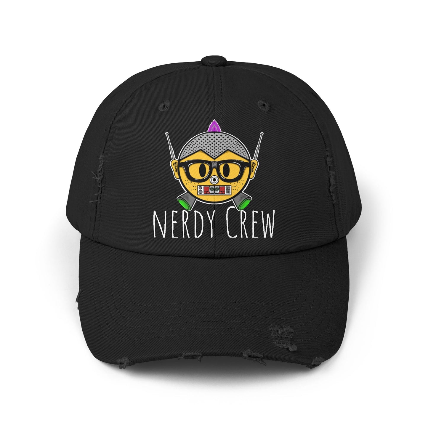 (“Nerdy Crew Supreme”) Unisex Distressed Cap