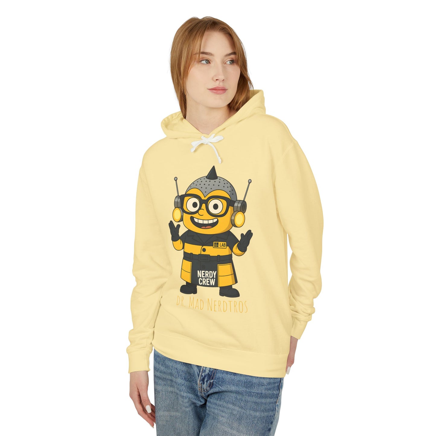 Dr. Mad Nerdtros (Mini)Unisex Lightweight Hooded Sweatshirt