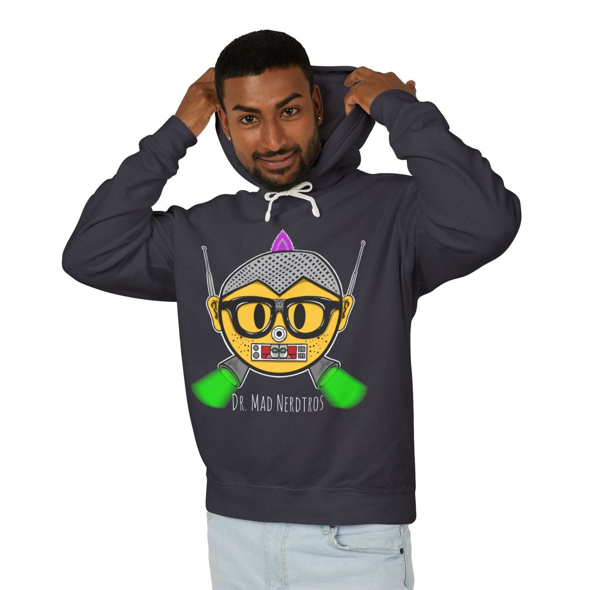 (Dr. Mad Nerdtros”) Unisex Lightweight Hooded Sweatshirt