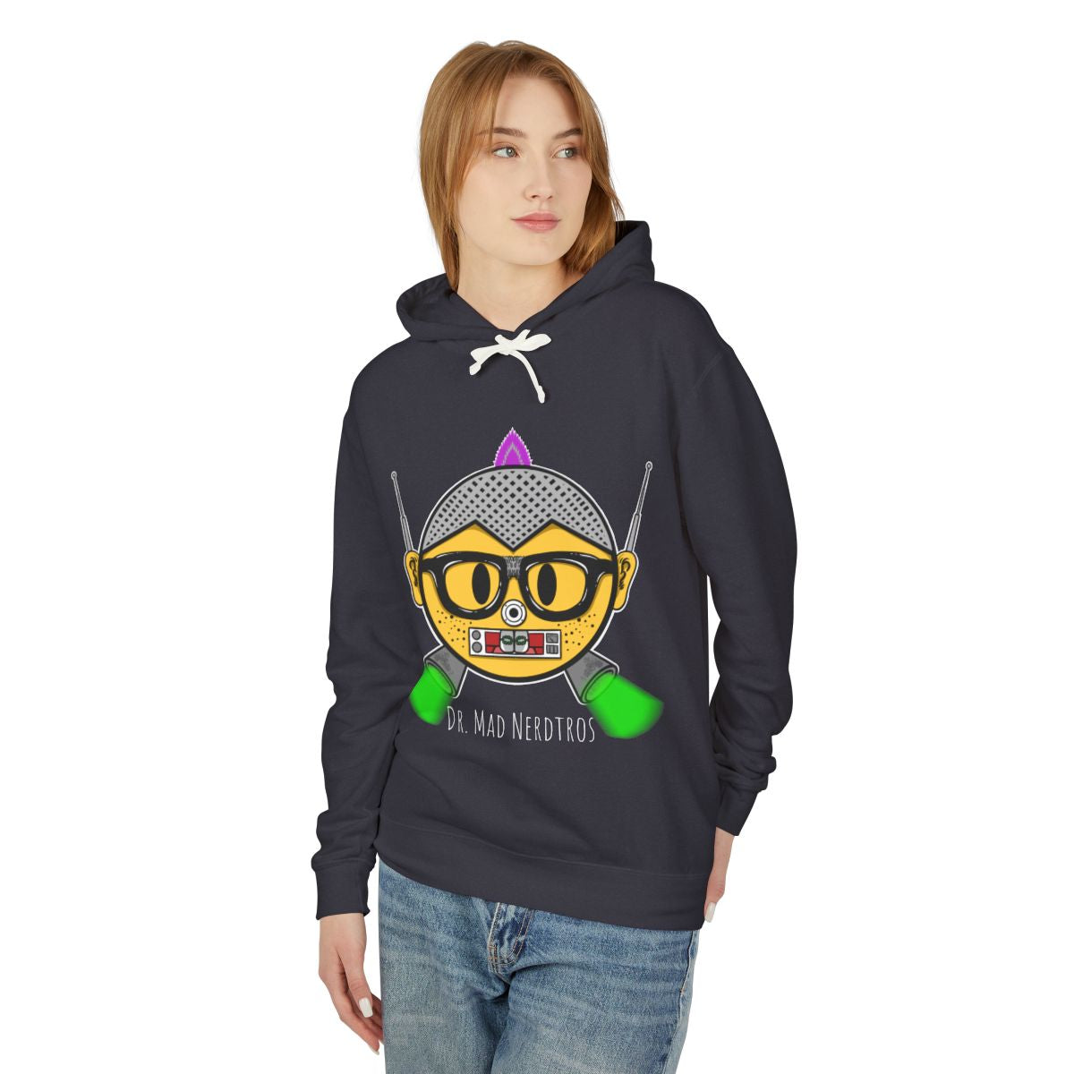 (Dr. Mad Nerdtros”) Unisex Lightweight Hooded Sweatshirt