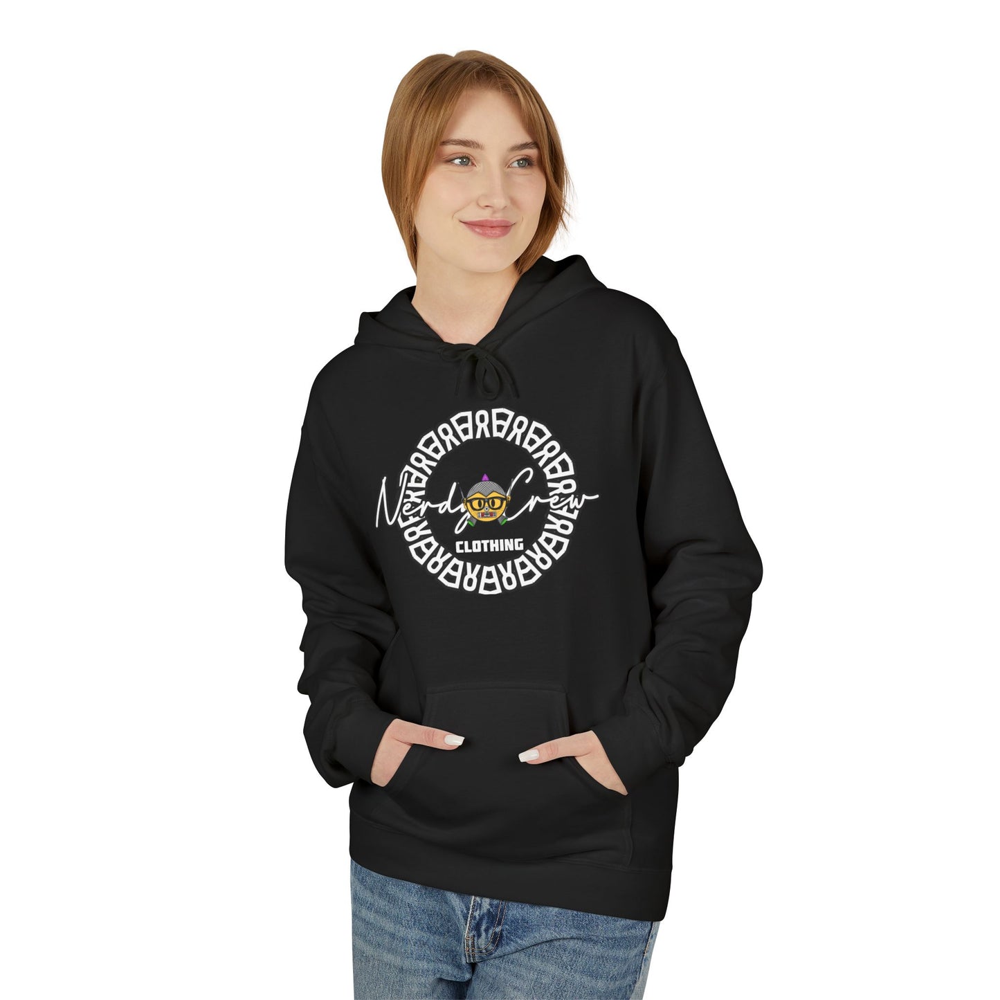 (“Nerdy Crew”) (Yellow) Unisex Midweight Softstyle Fleece Hoodie