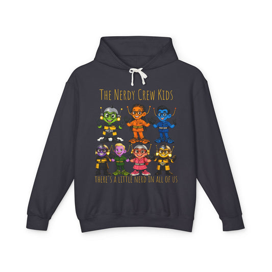 (1# The Nerdy Crew Kids”) Unisex Lightweight Hooded Sweatshirt