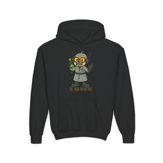 (1# Dr. Mad Nerdtros Youth Heavy Blend Hooded Sweatshirt