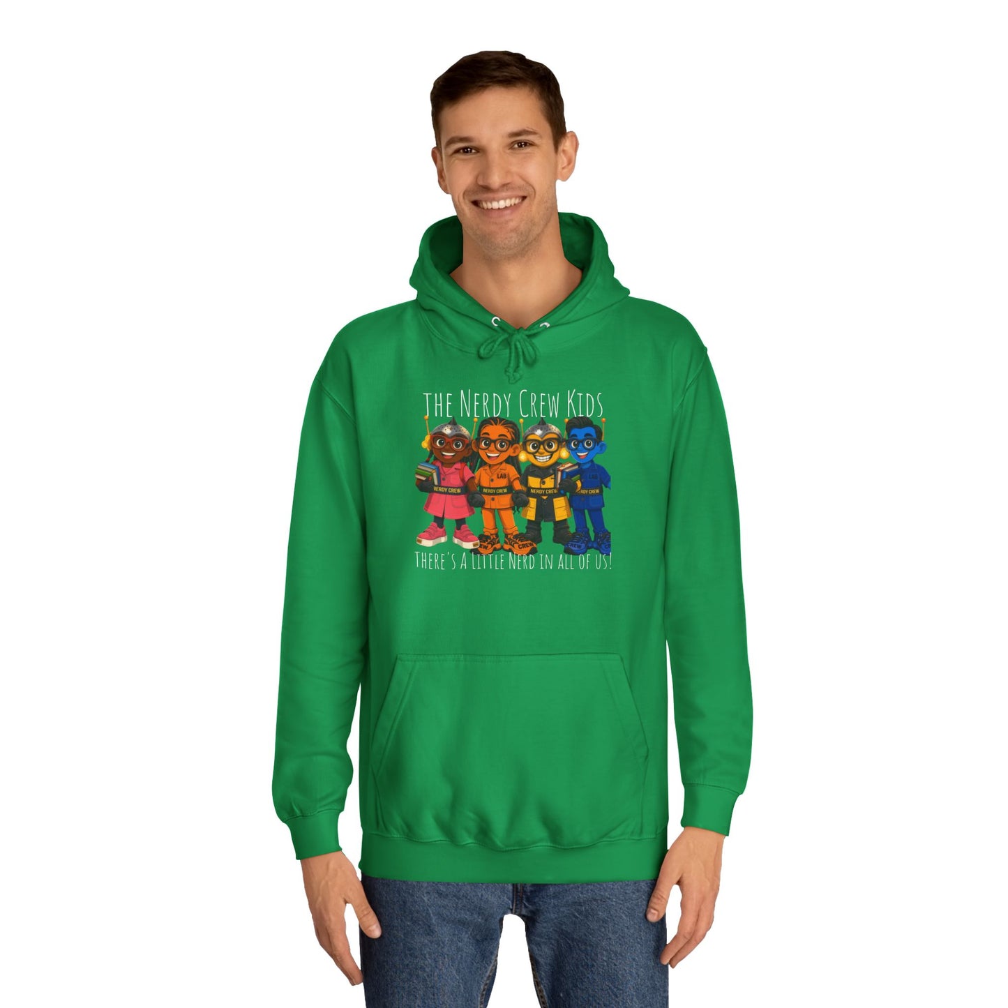 (1# The Nerdy Crew Kids”) Adult  Unisex College Hoodie