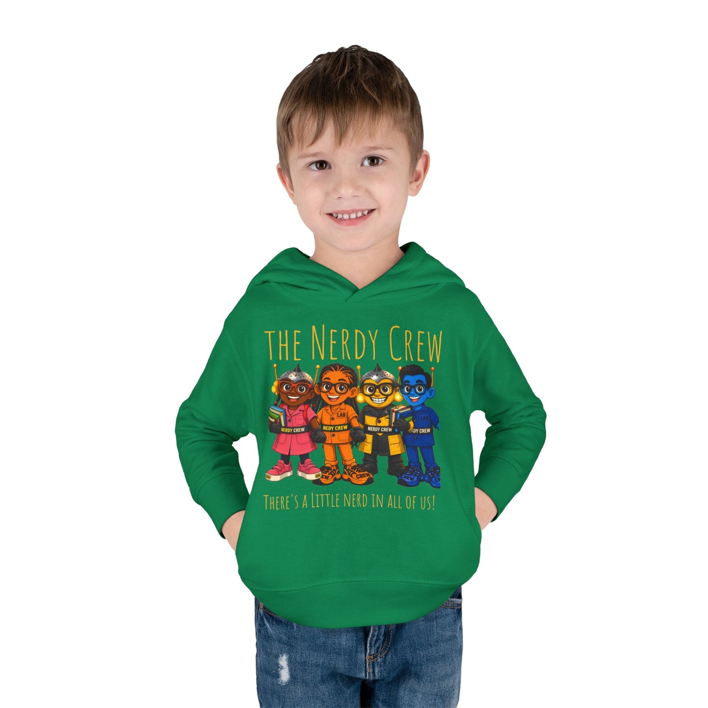 (1# “The Nerdy Crew Kids” Hoodies Toddler Pullover Fleece Hoodie