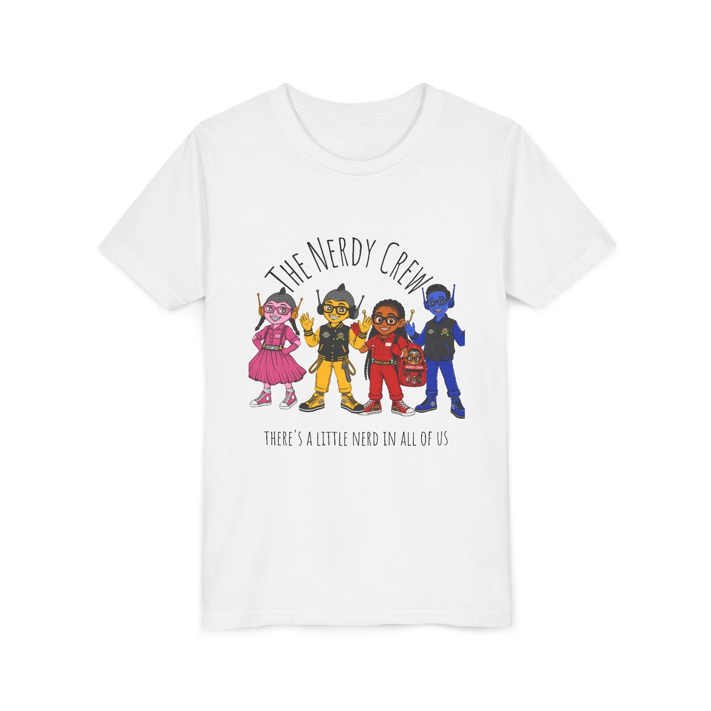 1# Nerdy Crew Kids Youth Short Sleeve Tee
