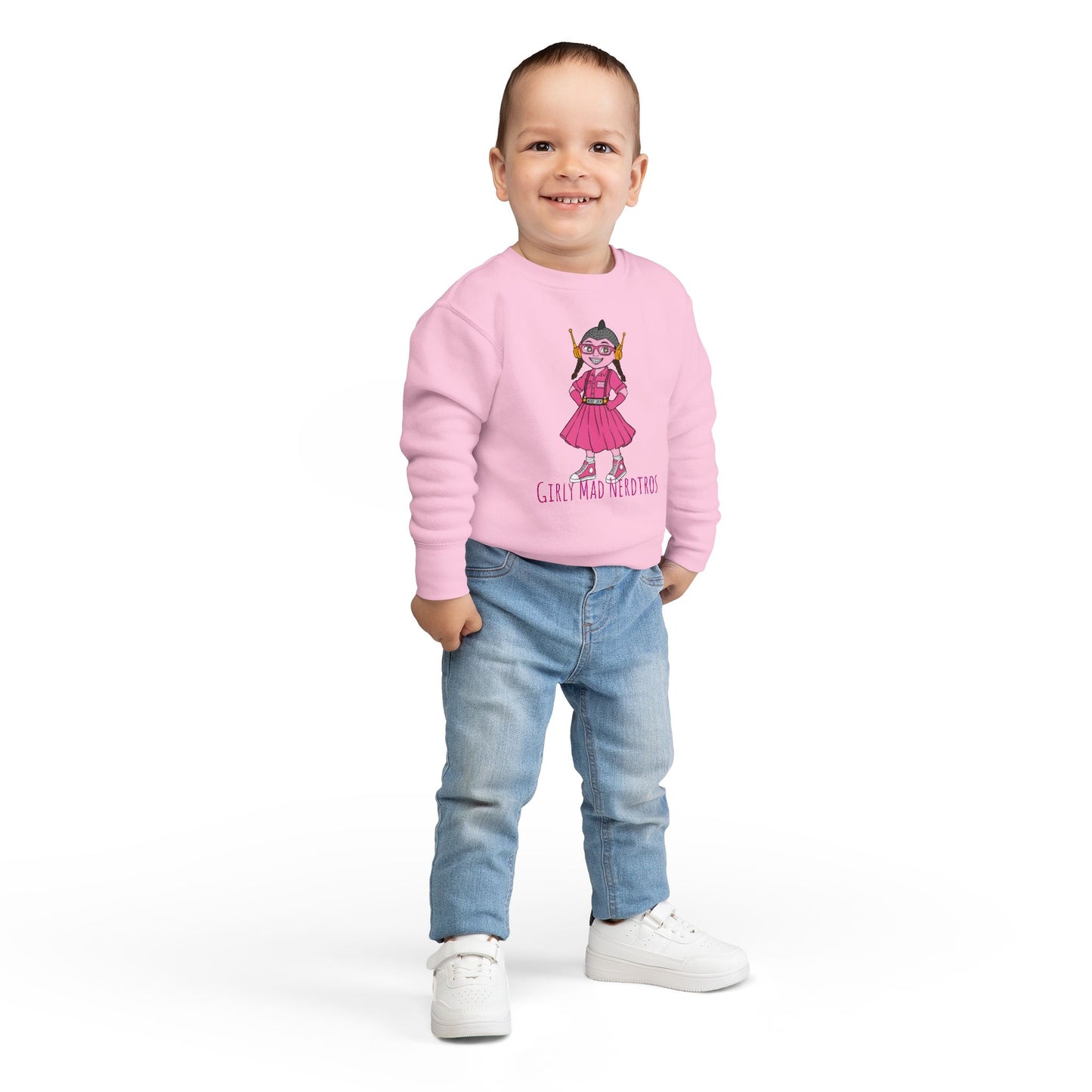 (1# Girly Mad Nerdtros) Toddler Sweatshirt