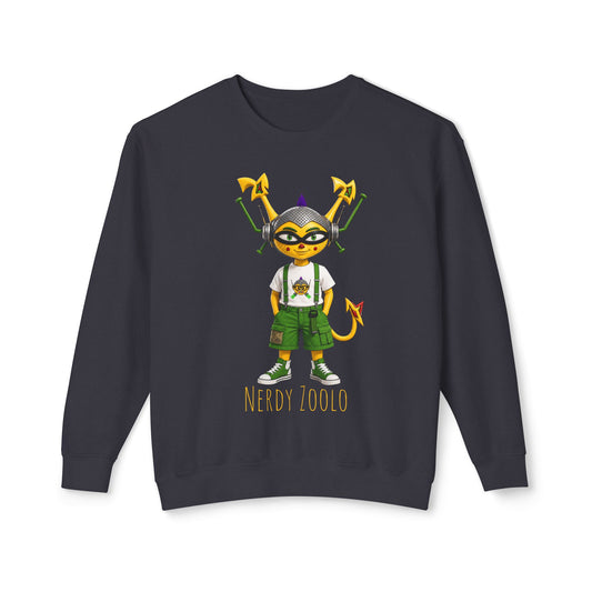 (“ 1# Nerdy Zoolo”) Unisex Lightweight Crewneck Sweatshirt