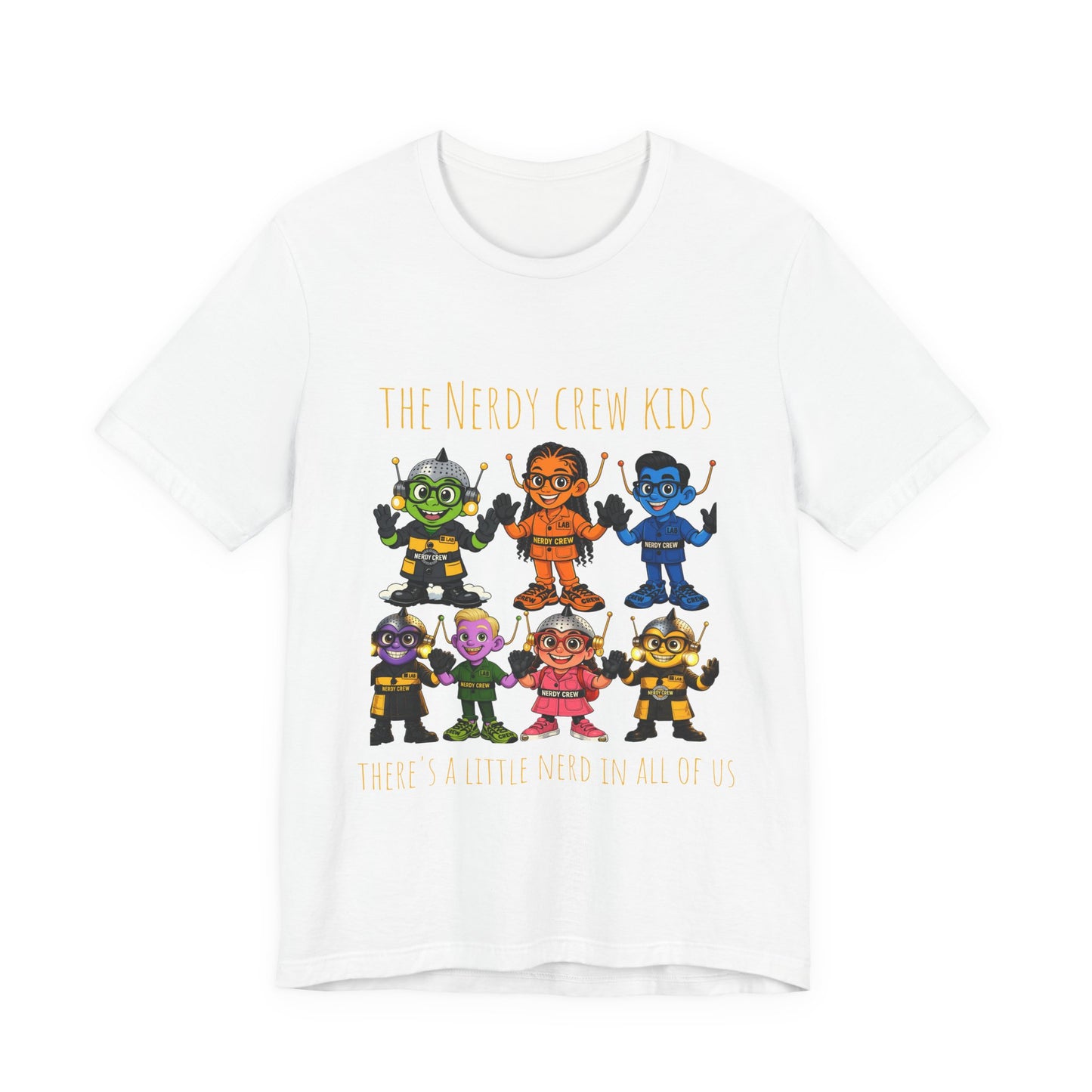 (1# The Nerdy Crew Kids”) Unisex Jersey Short Sleeve Tee
