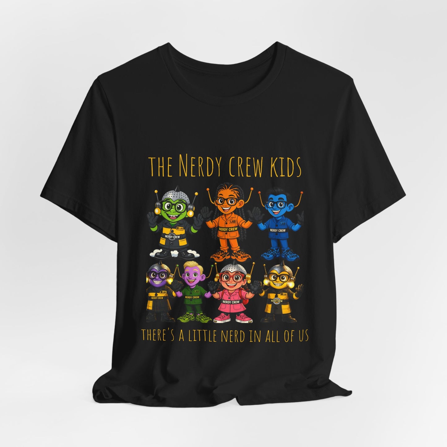 (1# The Nerdy Crew Kids”) Unisex Jersey Short Sleeve Tee