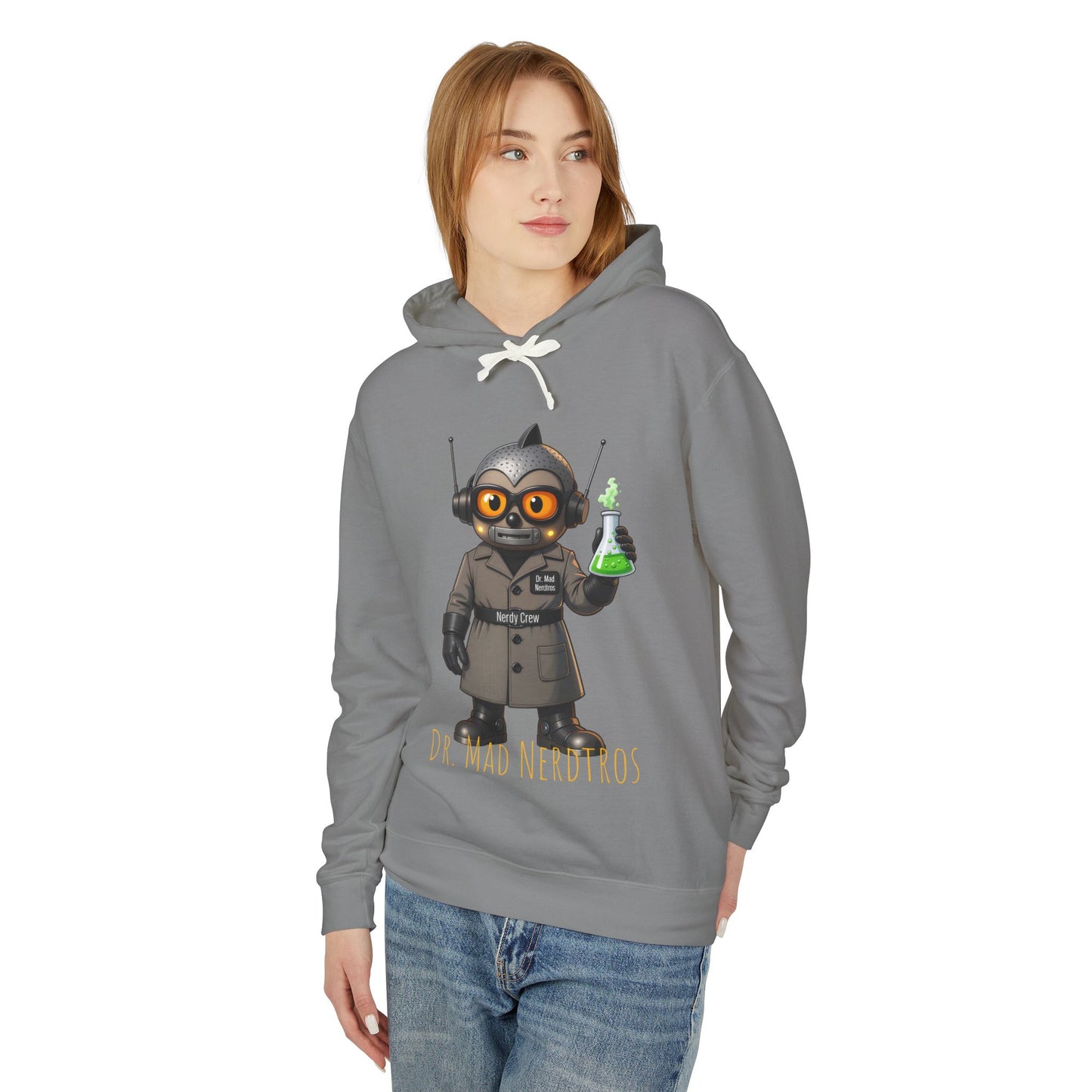 (1# Dr. Mad Nerdtros”) Unisex Lightweight Hooded Sweatshirt