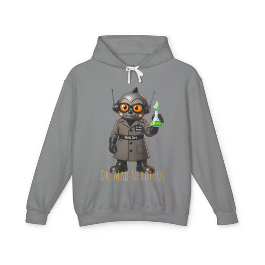 (1# Dr. Mad Nerdtros”) Unisex Lightweight Hooded Sweatshirt