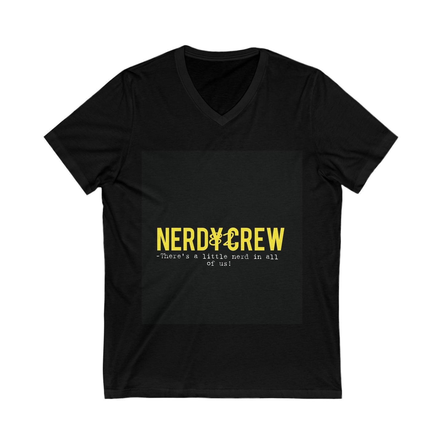 Nerdy Crew V- Neck 87 Unisex Jersey Short Sleeve V-Neck Tee