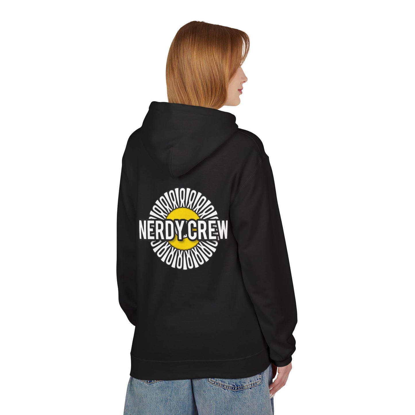 (“Nerdy Crew”) (Yellow) Unisex Midweight Softstyle Fleece Hoodie