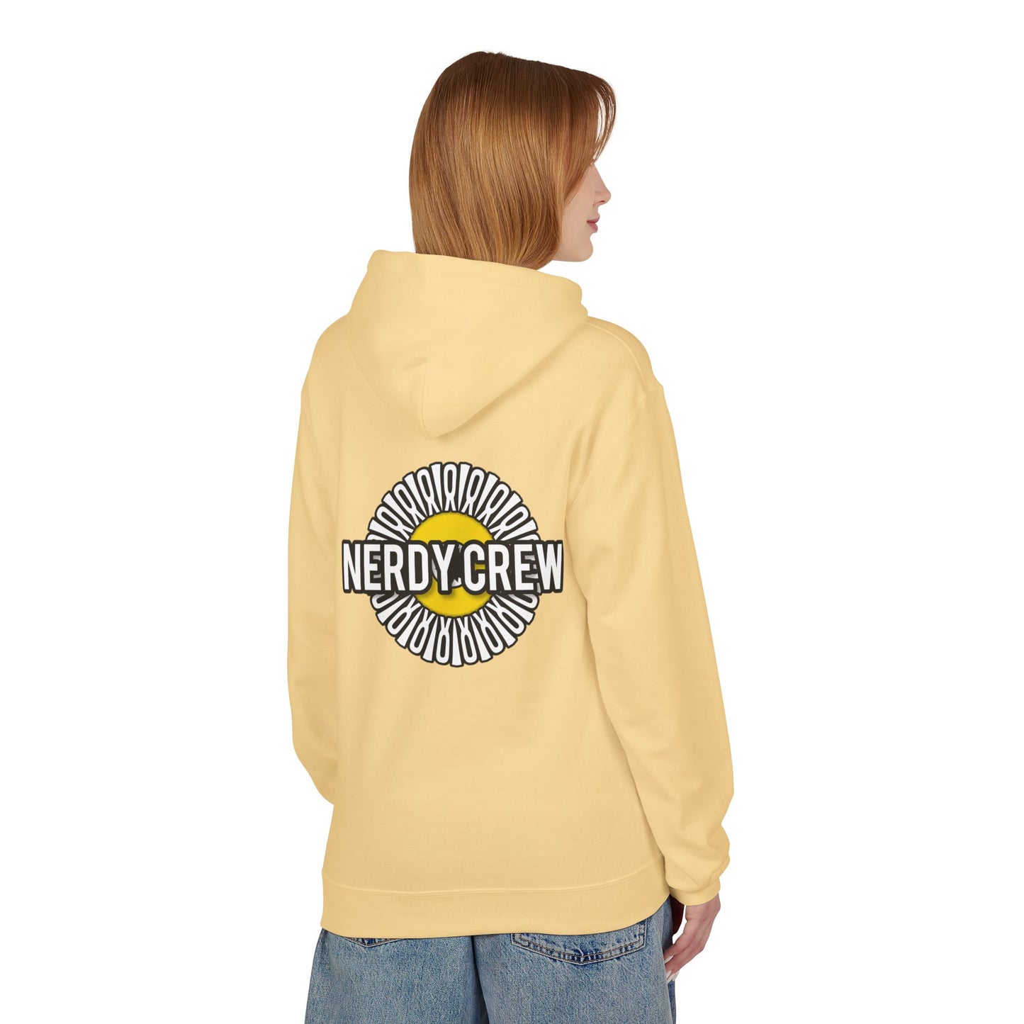 (“Nerdy Crew”) (Yellow) Unisex Midweight Softstyle Fleece Hoodie