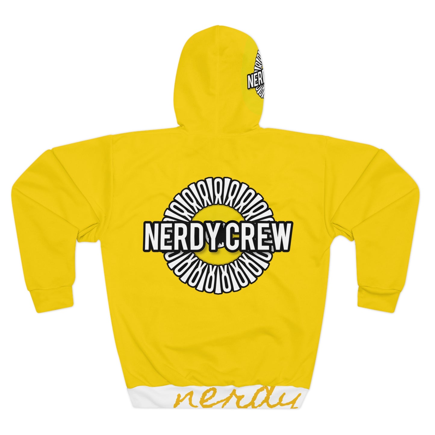 Nerdy Mustard Unisex Pullover Hoodie (AOP)