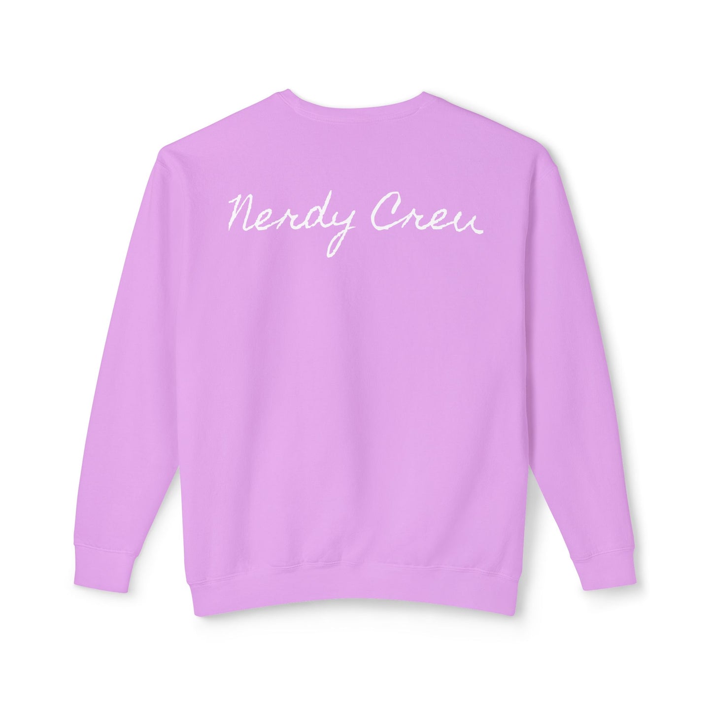 (“Mad Nerdtros”) # 1 Purple Unisex Lightweight Crewneck Sweatshirt