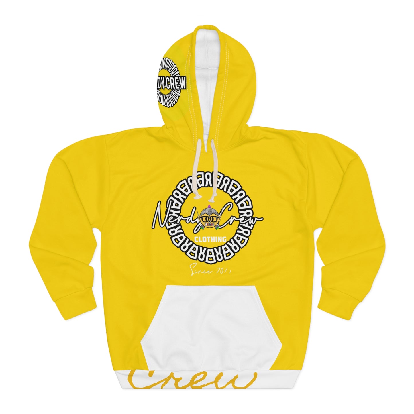 Nerdy Mustard Unisex Pullover Hoodie (AOP)