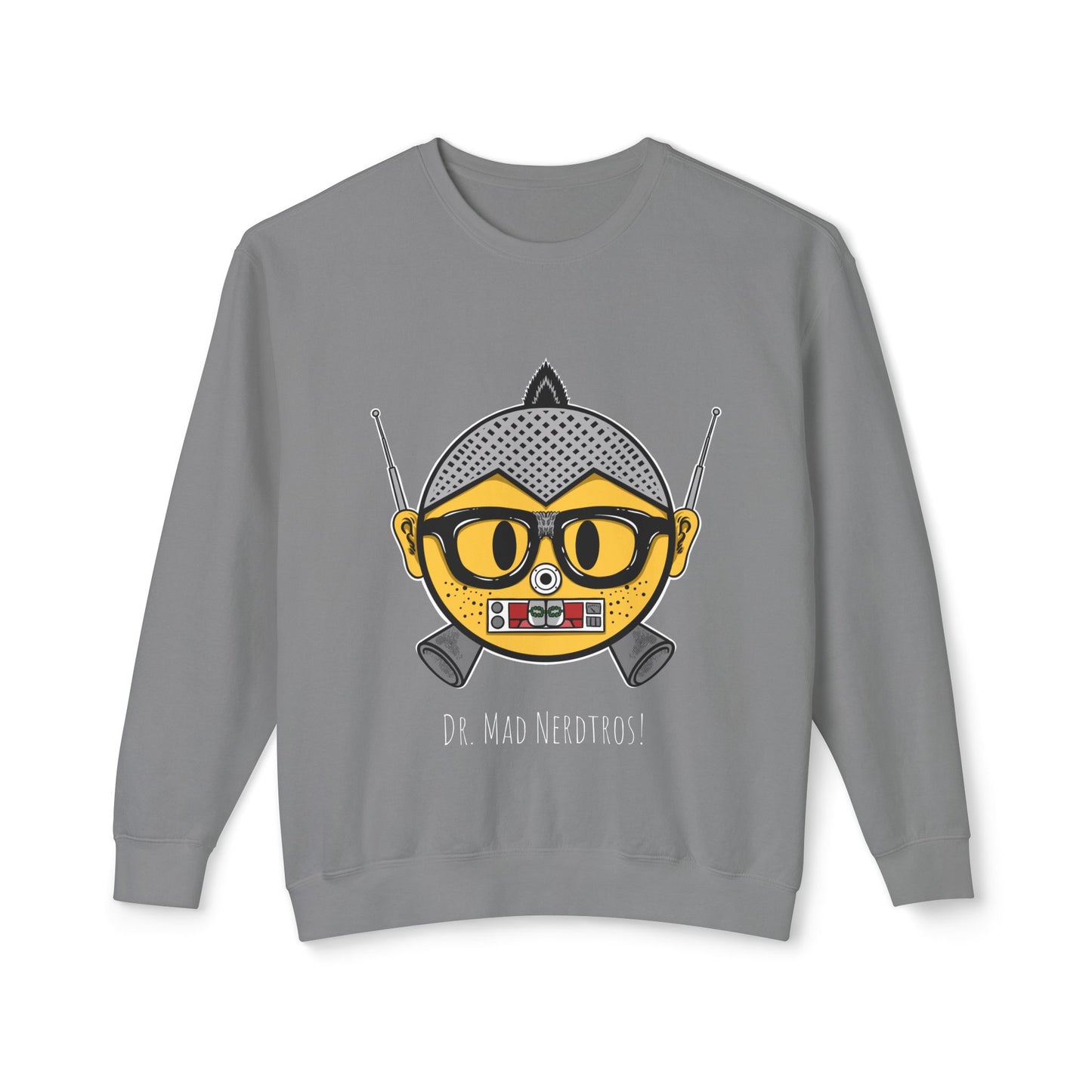 (“Mad Nerdtros Logo”) # 2 Unisex Lightweight Crewneck Sweatshirt