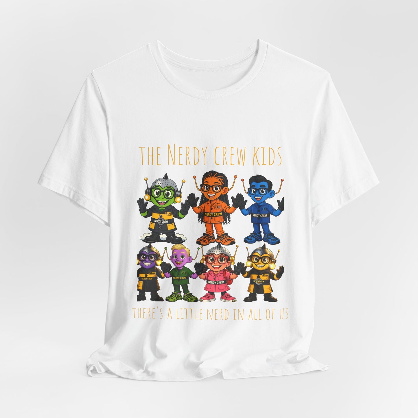 (1# The Nerdy Crew Kids”) Unisex Jersey Short Sleeve Tee